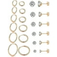 thumbnail image 1 of Knubmt 12 Pairs 316L Stainless Steel Earring Set 14K Gold Plated Hoop Earrings Flat Back Stud Earrings for Women Men, Rose Gold, 1 of 5