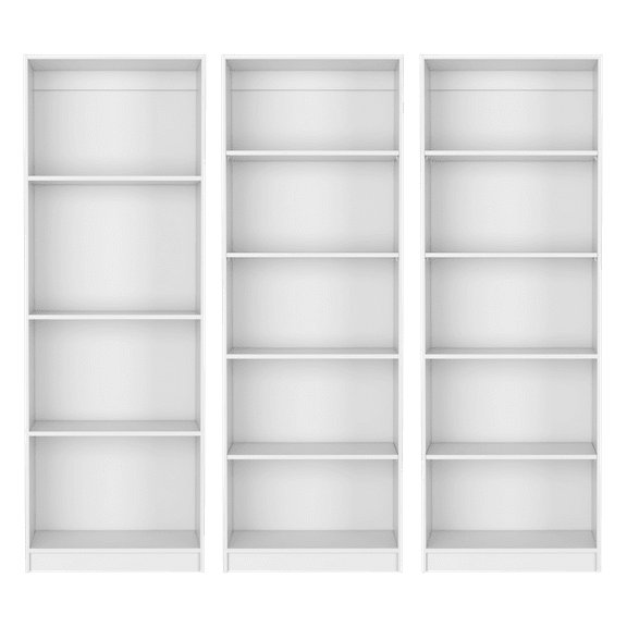 Knubmt 14 Shelves Open Bookshelf Bookcase Wood Book Storage Stand Shelf for Home, Office, White