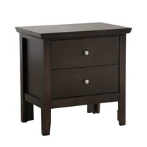 Knubmt 2 Drawers Beside Table Nightstand for Home, Bedroom, Office, Dark Brown