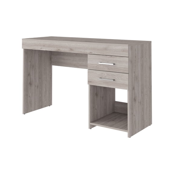 Knubmt 2 Drawers Writing Table with 1 Open Shelf, Wood Computer Desk for Living Room, Office
