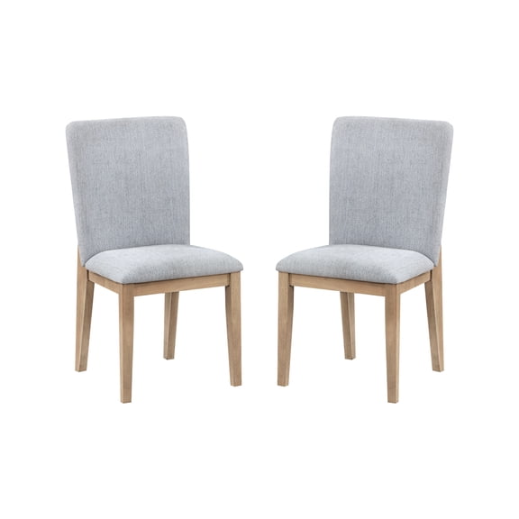 Knubmt 2 Pack Gray Linen Seat Wood Frame Dining Chair for Living Room, Dining Room