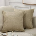 thumbnail image 1 of Knubmt 2 Pack Linen Throw Pillow Covers Pillowcases with Zipper, Decorative Square Pillow Cover Cushion Cases for Sofa Couch Home, 20x20inch, 1 of 6