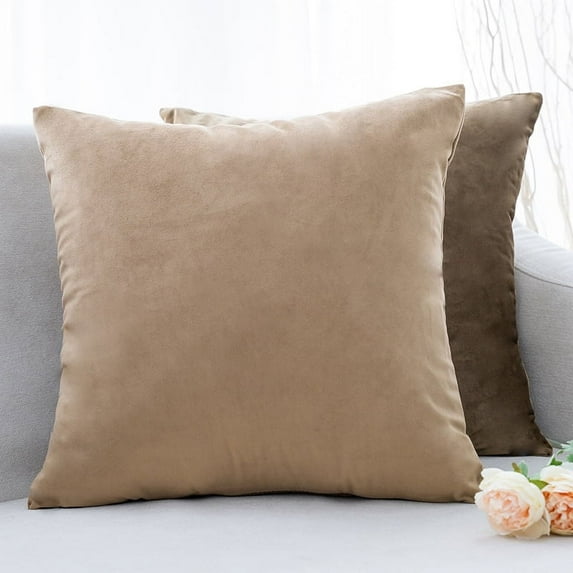 Knubmt 2 Pcs Decorate Soft Velvet Throw Pillow Covers Solid Square Pillow Cases Cushion Covers for Sofa Car Office Living Room, 18x18inch