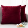 thumbnail image 1 of Knubmt 2 Pcs Decorate Soft Velvet Throw Pillow Covers Solid Square Pillow Cases Cushion Covers for Sofa Car Office Living Room, 18x18inch, 1 of 6
