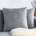thumbnail image 1 of Knubmt 2 Pcs Decorate Soft Velvet Throw Pillow Covers Solid Square Pillow Cases Cushion Covers for Sofa Car Office Living Room, 24x24inch, 1 of 6