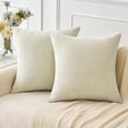 thumbnail image 1 of Knubmt 2 Pcs Linen Throw Pillow Covers Decorative Pillow Case Square Cushion Cases for Bed Couch Sofa Living Room, 22x22 Inch, 1 of 8