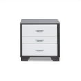 thumbnail image 1 of Knubmt 3 Drawers Beside Table with Handle, Wood Nightstand for Living Room, Bedroom, White + Black, 1 of 5