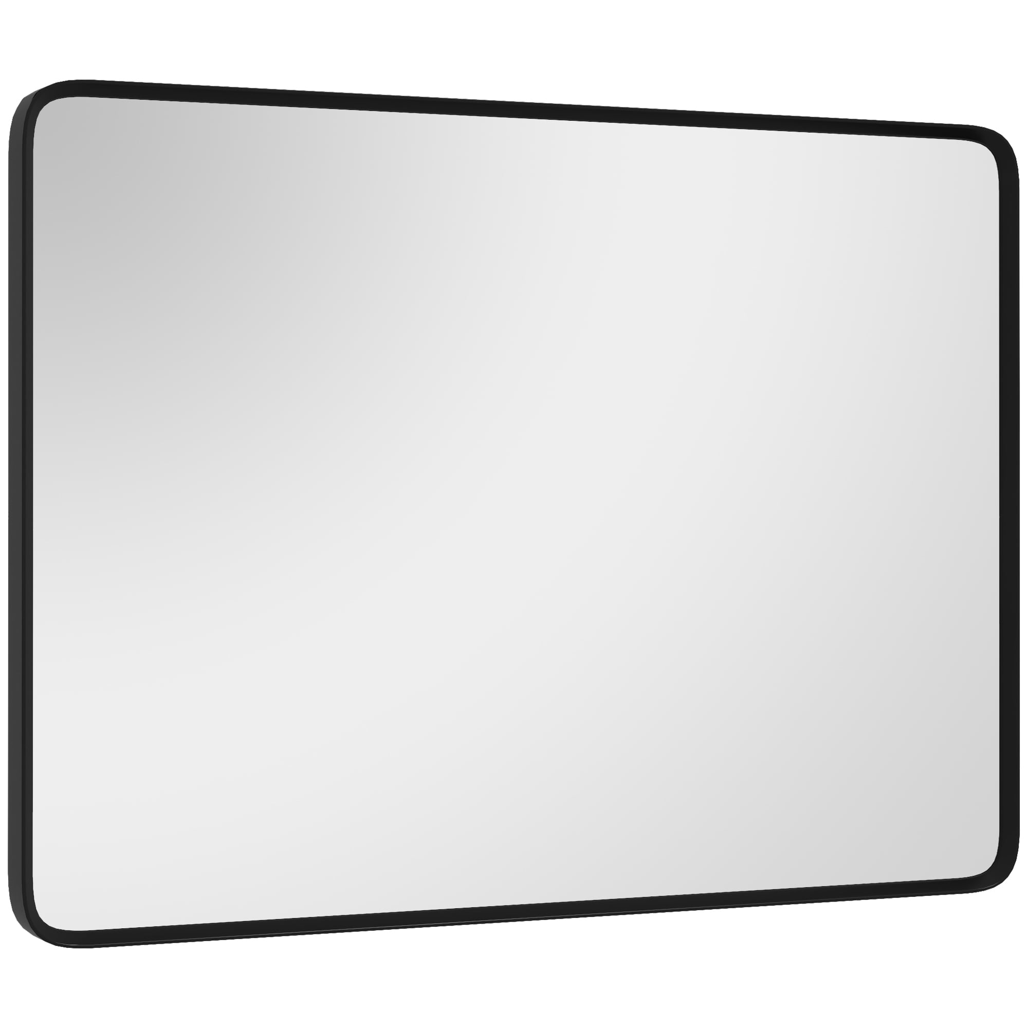 Black Aluminum Framed Rectangular Wall Mirror, 30'' x 22''