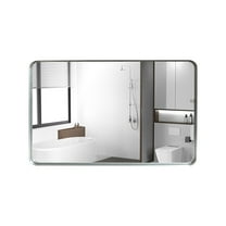 Knubmt 36x30inch Rectangle Metal Frame Wall Mirror Bathroom Mirror, Silver