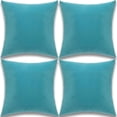 thumbnail image 1 of Knubmt 4 Pack Decorative Square Throw Pillow Covers with Zipper, Solid Pillow Case Soft Thick Velvet Cushion Case for Couch Sofa Bed，16 x 16 Inch, 1 of 7