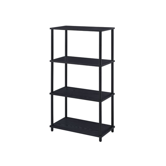 Knubmt 4 Tiers Open Bookshelf Bookcase Book Storage Rack for Living Room, Office, Black