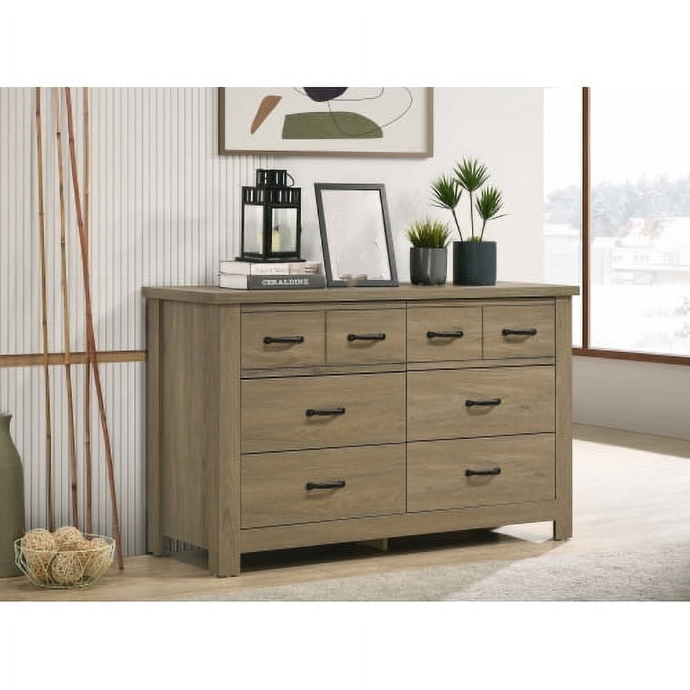 Knubmt 6 Drawers Dresser with Black Handles, Wood Storage Cabinet for ...