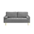 thumbnail image 1 of Knubmt 65 inch Upholstered Velvet Sofa Couch with Metal Legs, 2 Seater Loveseat Sofa for Living Room, Office, Bedroom, Gray, 1 of 6