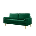 thumbnail image 1 of Knubmt 65 inch Upholstered Velvet Sofa Couch with Metal Legs, 2 Seater Loveseat Sofa for Living Room, Office, Bedroom, Green, 1 of 6