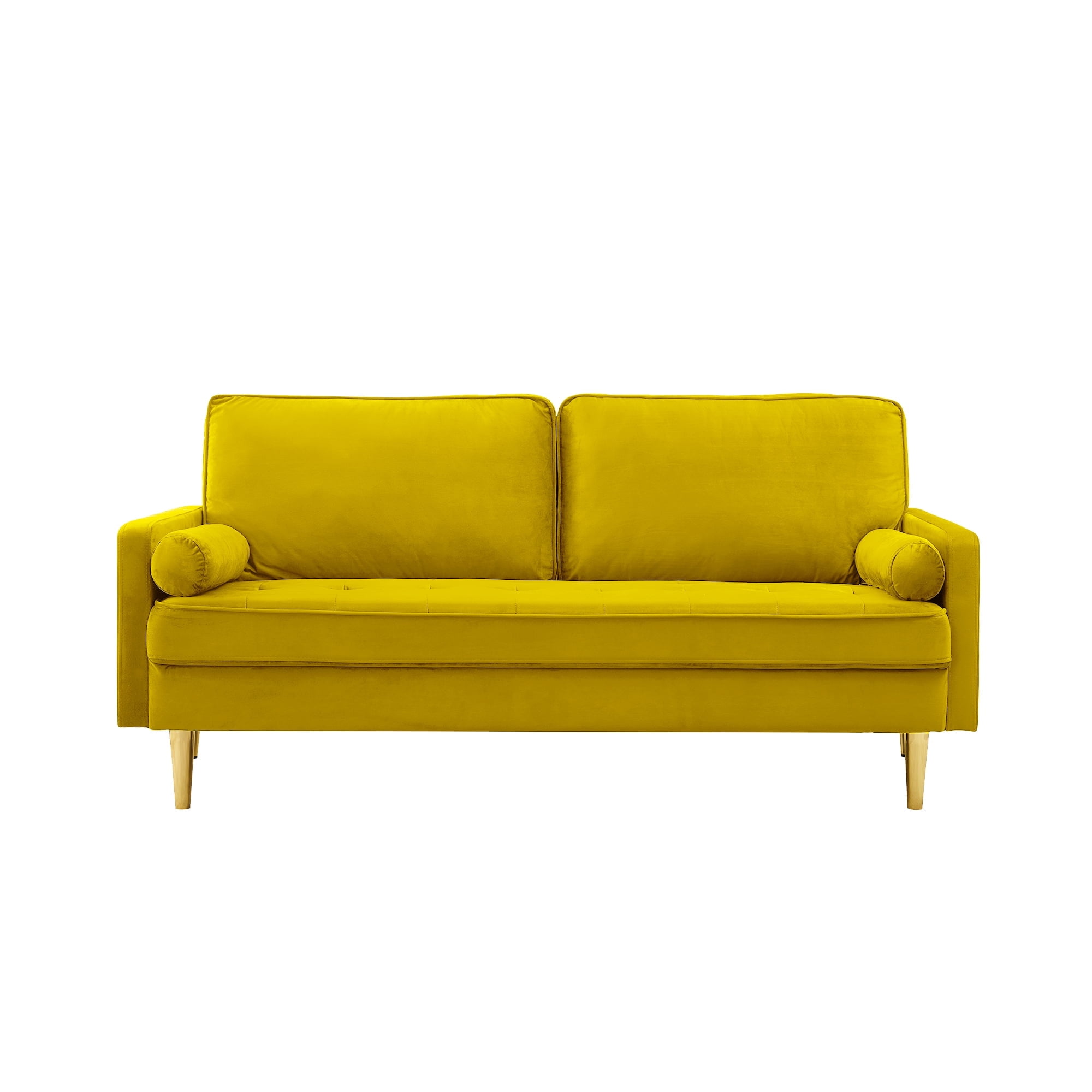 Knubmt 65 inch Upholstered Velvet Sofa Couch with Metal Legs, 2 Seater ...