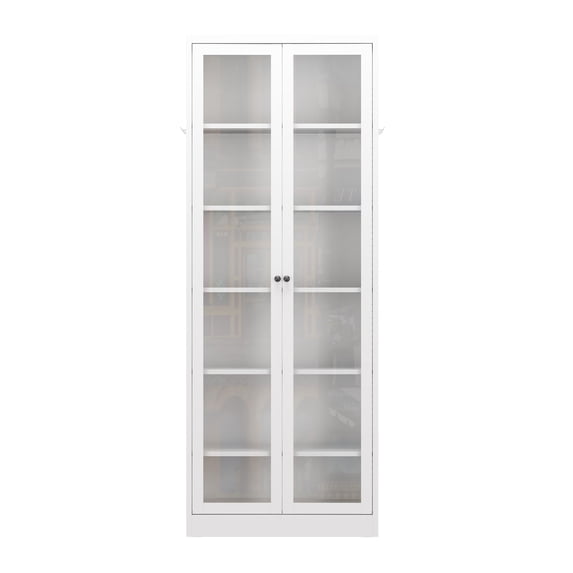Knubmt 72" Tall Metal Pantry Cabinet with 6 Shelves, 2 Doors Storage Cabinet for Kitchen, Pantry, Bathroom, Whte