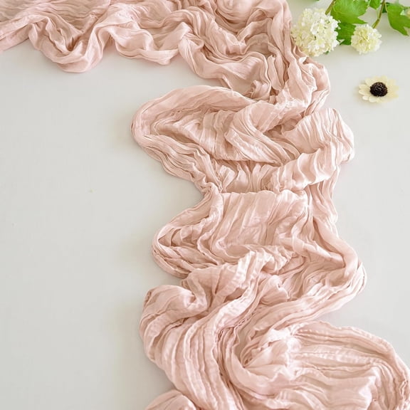 Knubmt Cheesecloth Table Runner Gauze Long Table Runner Modern Table Runner for Wedding Birthday Party, 35" x 70"