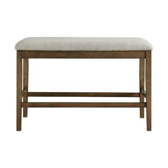 Knubmt Fabric Upholstered Seat Wood Frame Dining Bench for Home, Bar, Dining Room, Light Brown