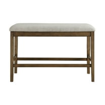 Knubmt Fabric Upholstered Seat Wood Frame Dining Bench for Home, Bar, Dining Room, Light Brown