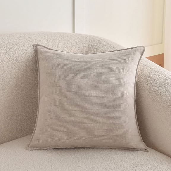 Knubmt Farmhouse Decorative Pillow Covers Throw Pillows, Square Soft Chenille Cushion Covers for Sofa Bedroom Living Room, 18x18 Inch