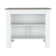 thumbnail image 1 of Knubmt Kitchen Island with 3 Open Shelf, 40" Width Island Table for Living Room, Dining Room, Kitchen, White+Gray, 1 of 6