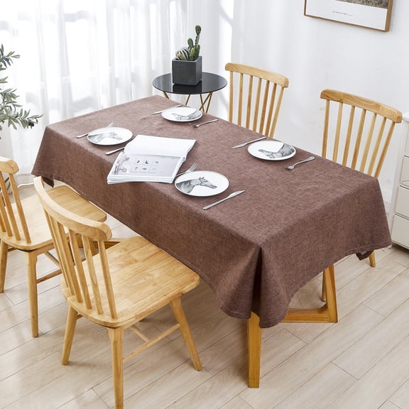 Knubmt Linen Rectangle Tablecloth Washable Table Cloth Decorative Solid Color Table Cover for Dinner/Party/Holiday, 55" x 63"