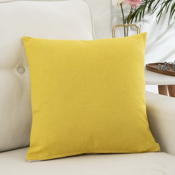 Knubmt Linen Square Throw Pillow Cover Solid Color Decorative Pillow Case for Sofa Bedroom Car, 16x16 inch