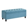 thumbnail image 1 of Knubmt Linen Storage Bench for Home, Living Room, Upholstered Stools with Wooden Legs, Light Blue, 1 of 9