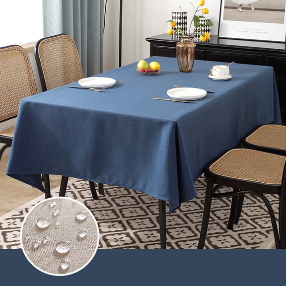 Knubmt Linen Table Cloths Solid Color Tablecloth Waterproof Washable Dining Table Cover for Banquet, Weddings, Party, 39" x 63"
