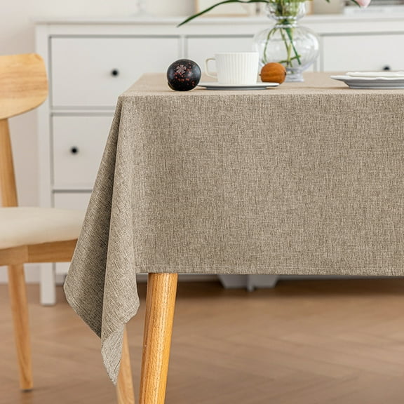 Knubmt Linen Tablecloth Rectangle Dining Decorative Table Clothes Solid Color Table Cover for Dining Table, Party, 35" x 35"