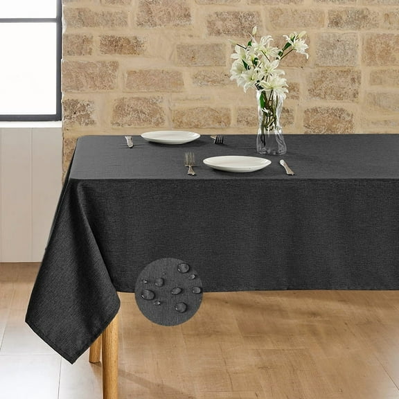 Knubmt Linen Tablecloth Rectangle Solid Color Modern Fabric Table Cloth Washable Table Cover for Dining Party Christmas Weddings Birthday, 55" x 78"