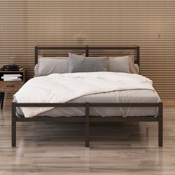 Knubmt Metal Platform Bed Frame with Headboard, Sturdy Metal Frame, No Box Spring Needed, Bed Frame for Home, Bedroom