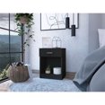thumbnail image 1 of Knubmt Nightstand with 1 Drawer and 1 Open Shelf, Wood Beside Table for Home, Bedroom, Black, 1 of 7
