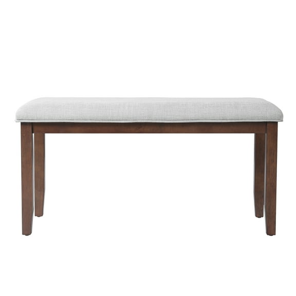 Knubmt Padded Seat Dining Bench with Wood Frame, 38 inch Upholstered Dining Bench for Living Room, Kitchen, Bedroom, Hallway, Beige+Wine Red
