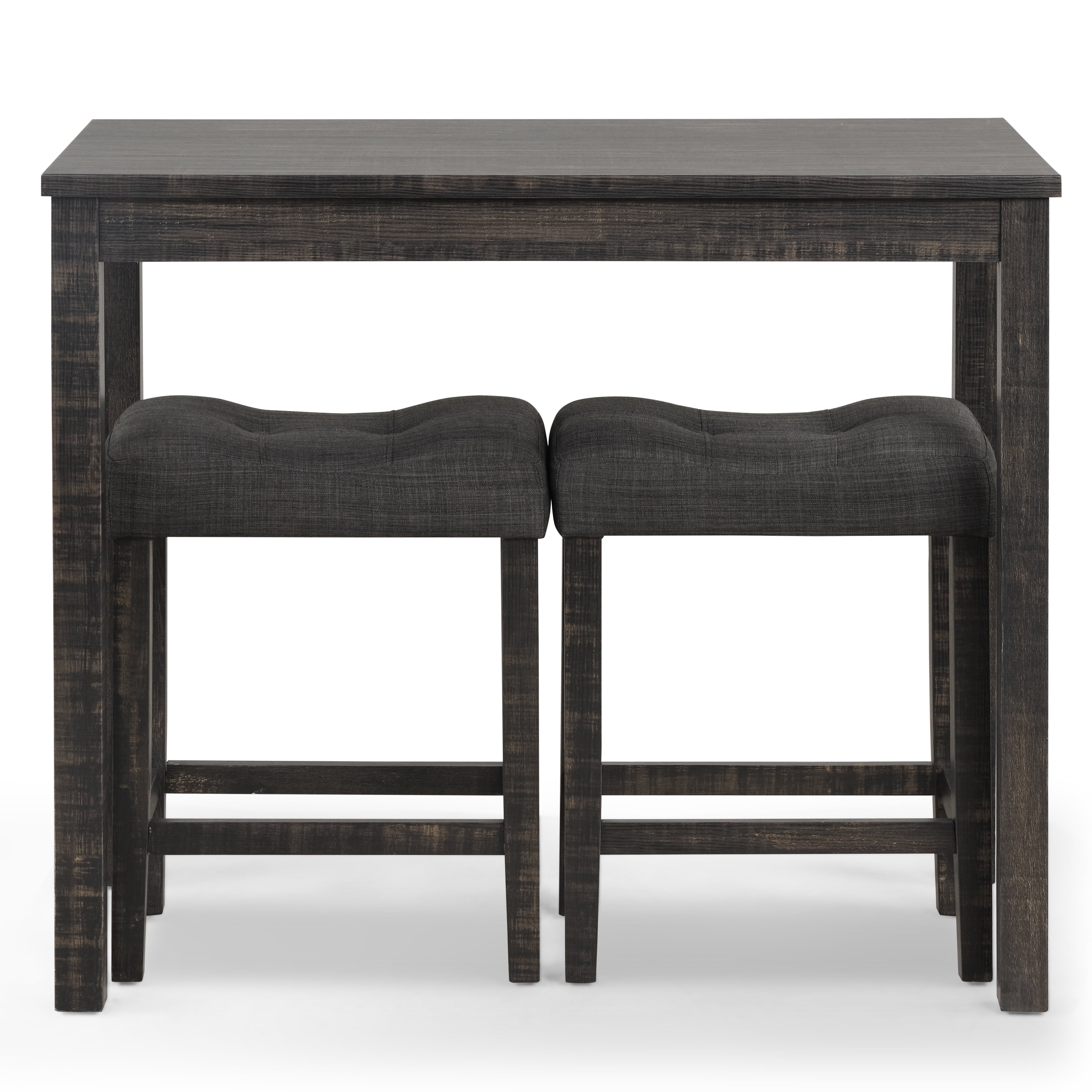 Knubmt Rectangle Dining Table with 2 Pack Upholstered Backless Stools ...