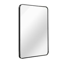 Knubmt Rectangular Wall Mirror Black Metal Frame Makeup Mirror Vanity Mirror for Bathroom, Living Room, 24x32 Inch