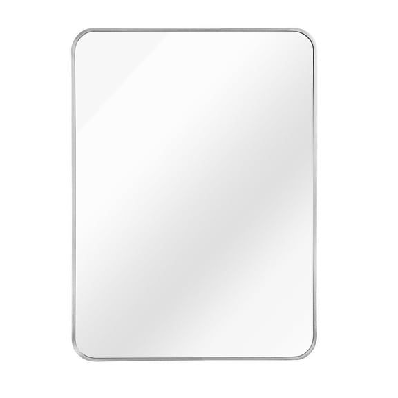 Knubmt Rectangular Wall Mirror Silver Metal Frame Makeup Mirror Vanity Mirror for Bathroom, Living Room, 24x36 Inch