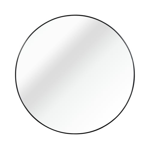 Knubmt Round Wall Mirror Black Metal Frame Makeup Mirror Vanity Mirror for Bathroom, Living Room, 32 Inch