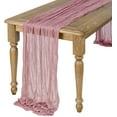 thumbnail image 1 of Knubmt Rustic Cheesecloth Table Runner Sheer Cloth Table Runner for Wedding Birthday Decoration, 35" x 118", 1 of 7