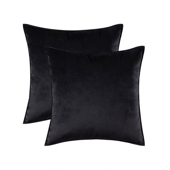 Knubmt Set of 2 Decorative Velvet Throw Pillow Covers with Zipper, Super Soft Square Pillow Case Solid Color Cushion Cover for Bedroom Car Sofa Couch, 18 x 18inch