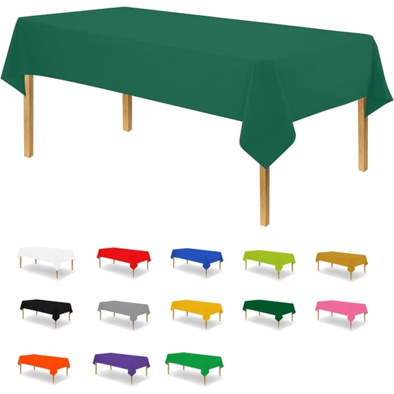 Knubmt Set of 2 Rectangle Table Cover Disposable Plastic Tablecloth Decorative Waterproof Table Cloths for Parties, Weddings, Indoors, Outdoors, 54" x 108"