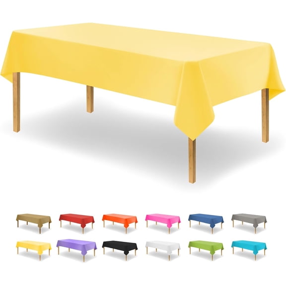 Knubmt Set of 6 Rectangle Table Cover Disposable Plastic Tablecloth Decorative Waterproof Table Cloths for Parties, Weddings, Indoors, Outdoors, 54" x 108"