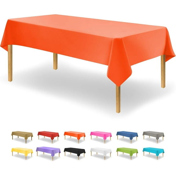 Knubmt Set of 6 Rectangle Table Cover Disposable Plastic Tablecloth Decorative Waterproof Table Cloths for Parties, Weddings, Indoors, Outdoors, 54" x 108"
