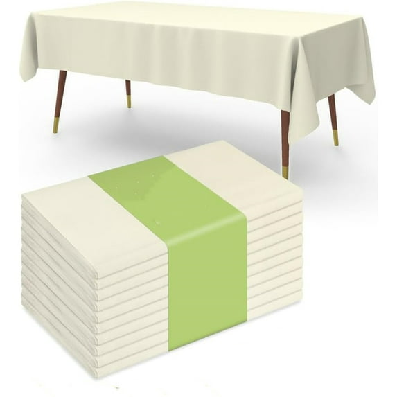 Knubmt Set of 2 Disposable Plastic Tablecloth Waterproof Table Cloth Rectangle Table Cover for Birthdays Weddings Party, 54" x 108"