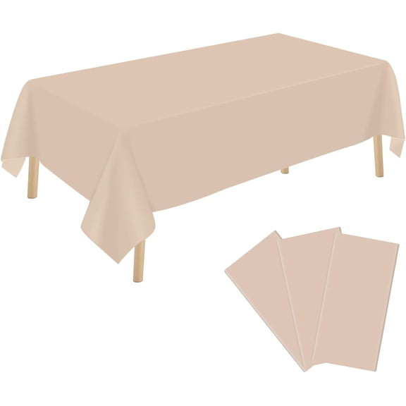 Knubmt Set of 2 Disposable Plastic Tablecloth Waterproof Table Cover Rectangle Table Cloths for Birthday Wedding Graduation Party, 54" x 108"