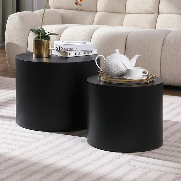 Knubmt Set of 2 Round MDF Side Table Coffee Table End Table for Home, Office