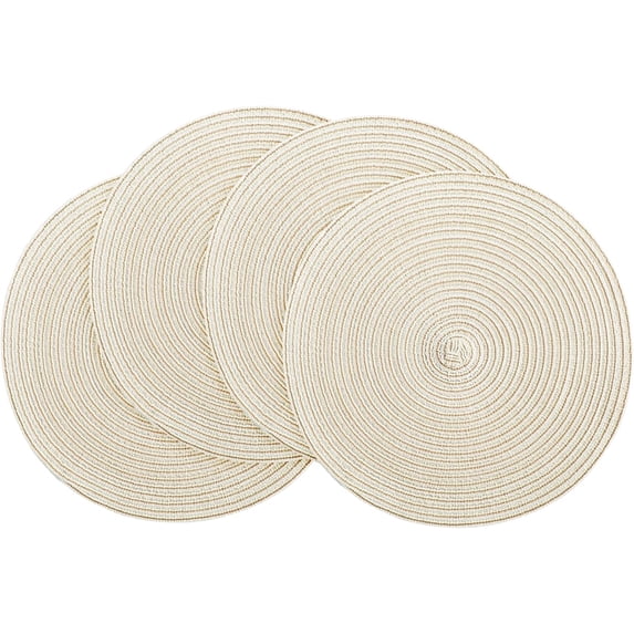 Knubmt Set of 2 Round Placemats 15 Inch Washable Heat Resistant Circle Place Mats for Kitchen Dining Table