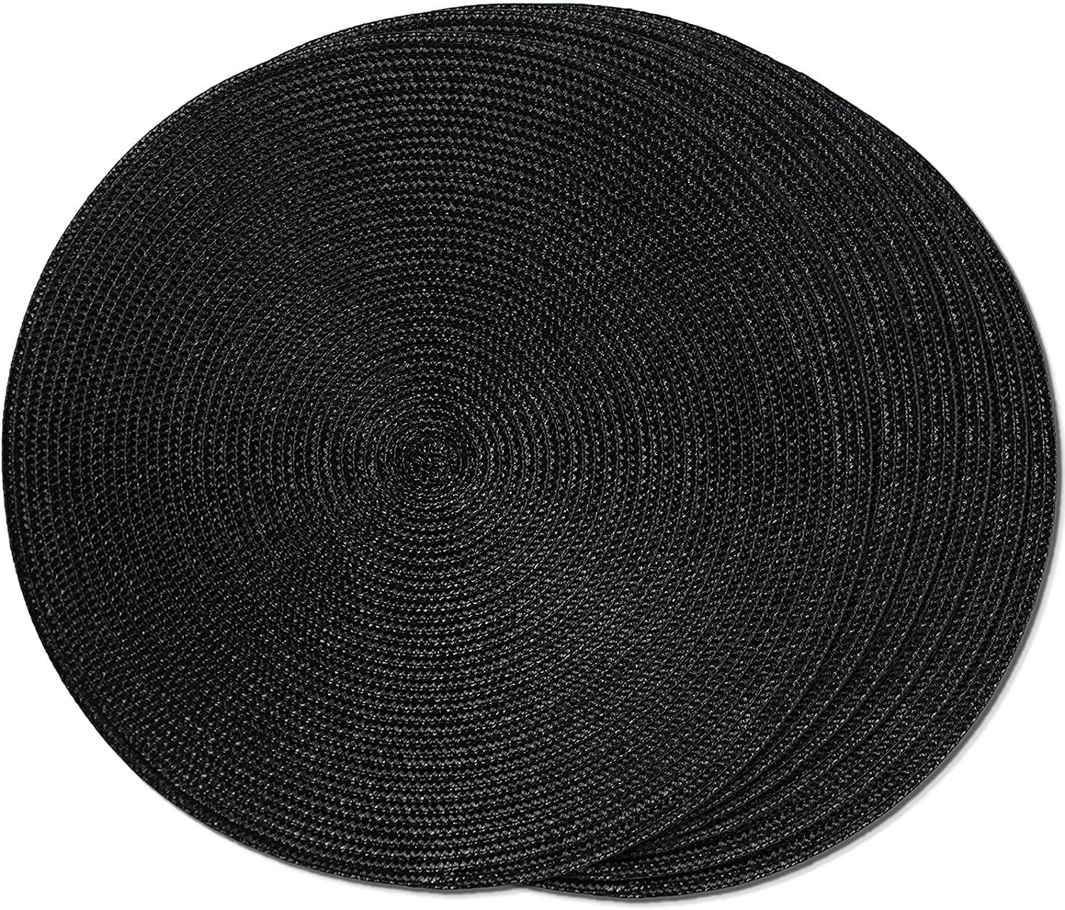 Knubmt Set of 2 Round Placemats Woven Washable Table Mats Heat Resistant Non Slip Circle Place Mats for Dining Table