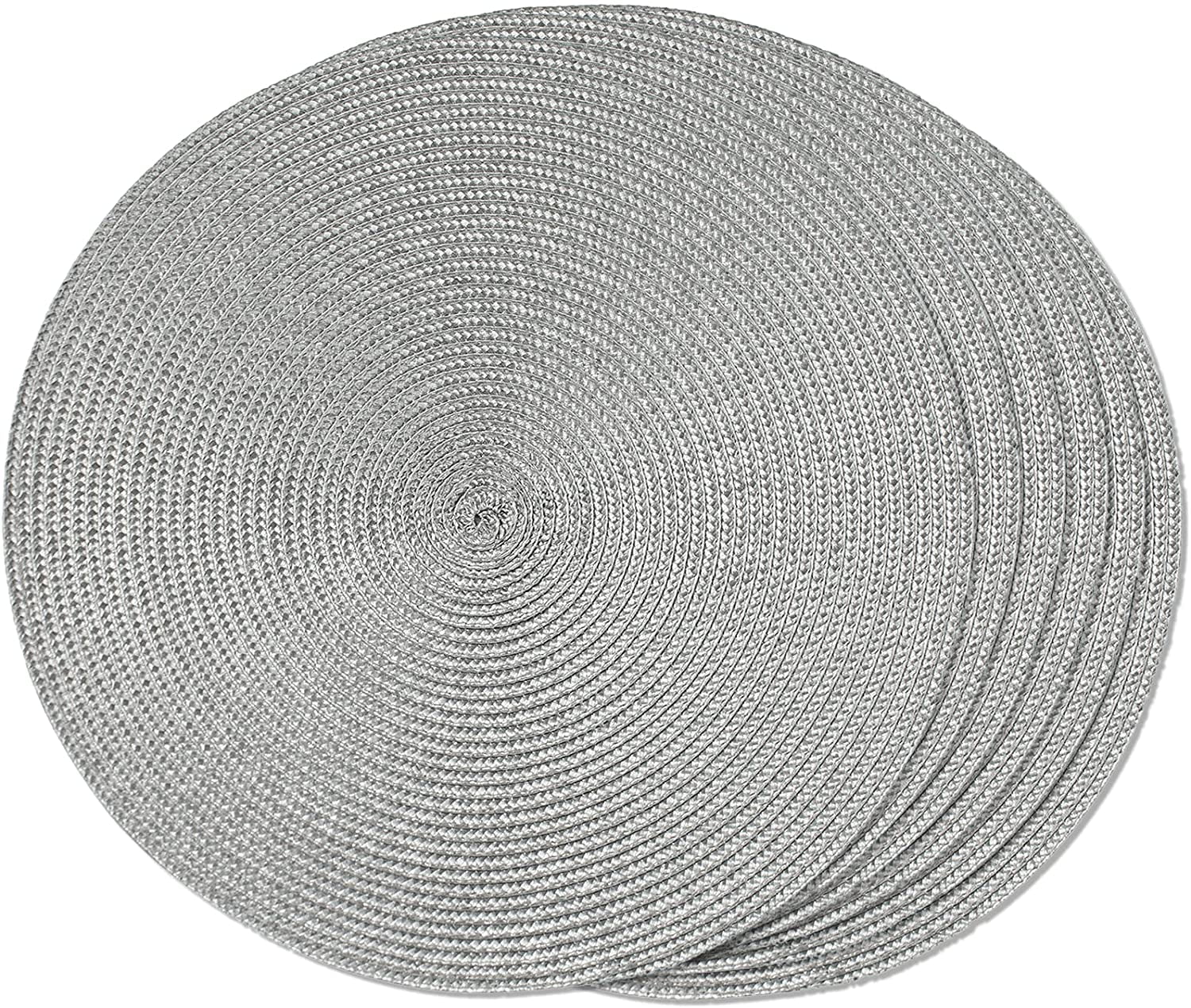 Knubmt Set of 2 Round Placemats Woven Washable Table Mats Heat Resistant Non Slip Circle Place Mats for Dining Table