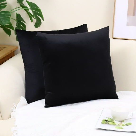 Knubmt Set of 2 Velvet Square Throw Pillow Covers Decorative Coushion Cover Pillowcase for Couch Sofa Bed Office Car, 22x22 inch